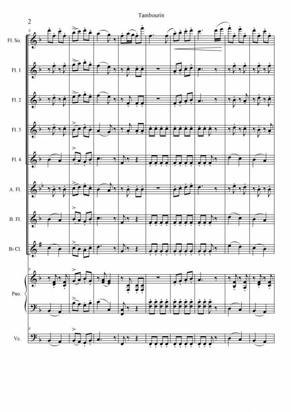 Tambourin Flute Quartet 앙상블 악보 토리콩악보